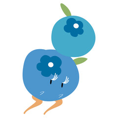 Blueberry png cartoon sticker, fruit illustration on transparent background