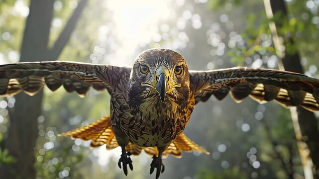Hawk bird flying Footage 4K