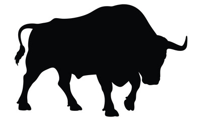 Fighting bull silhouette illustration isolated on a transparent background