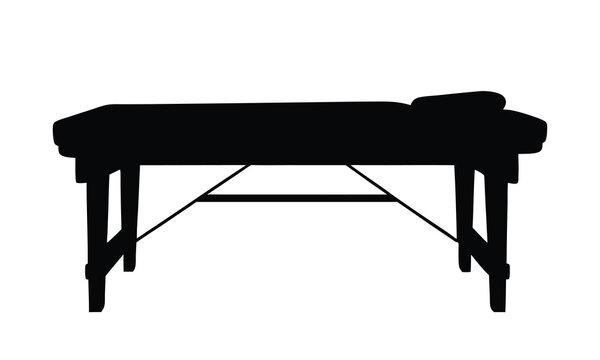 Massage table silhouette illustration isolated on a white background