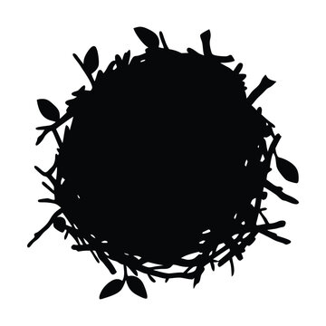 Nest silhouette illustration isolated on a white background