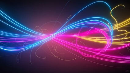 Naklejka premium Abstract colorful light trails background. Generative Ai.