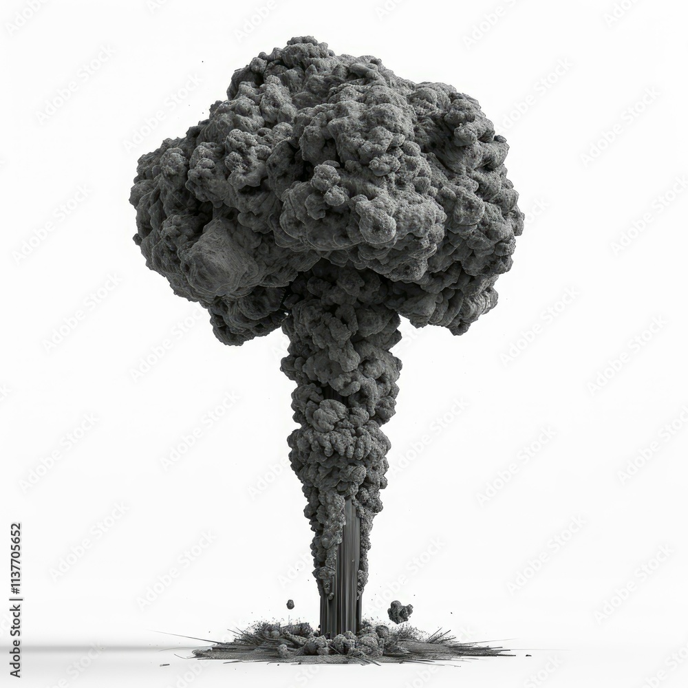 Aufkleber mushroom cloud rising from ground zero after atomic bomb explosion, creating a dramatic and devastat