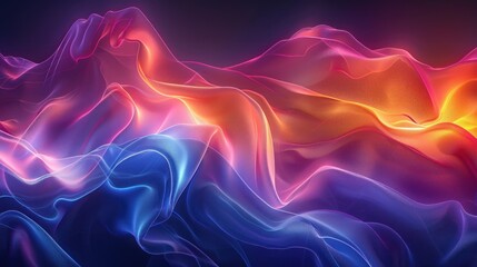 Obraz premium Abstract Colorful Waves: A Symphony of Light and Color