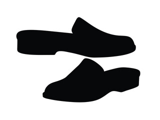 Slippers silhouette illustration isolated on a white background