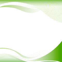 Green curve frame template design element