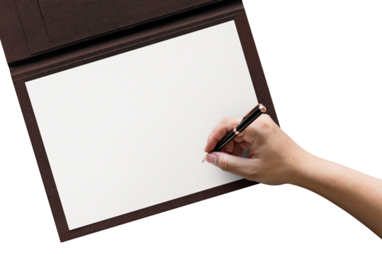 Certificate png mockup on a folder