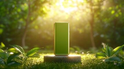 Phone Case Mockup in a Spiritual Garden. Generative AI