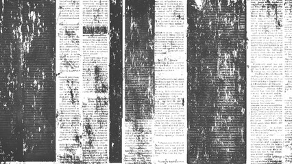 Vector white and black newspaper paper grunge vintage old aged texture. Vintage grunge newspaper...