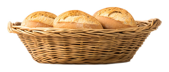 bread basket isolated on white background 