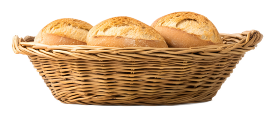 bread basket isolated on white background 