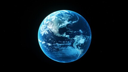 Fototapeta premium Abstract blue digital planet Earth with a global network and connectivity concept