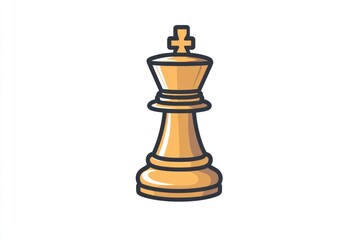Fototapeta premium Golden chess king piece illustration.