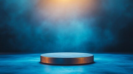 Modern Steel Podium in Spotlight. Generative AI