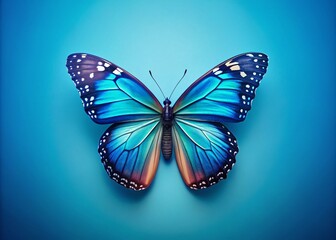 Fototapeta premium Minimalist Blue Butterfly Backgrounds: Elegant Nature Photography