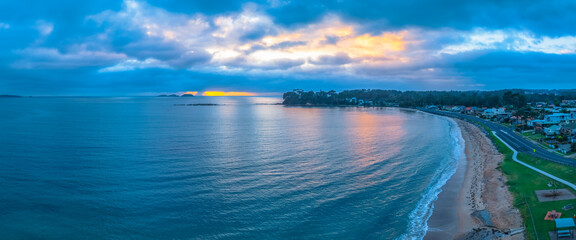 Cloudy Summer Sunrise views at Caseys Beach