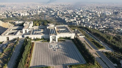 Smoke rises from air strikes on Damascus.