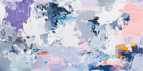 Fototapeta premium Textured Abstract Painting with Soft Pastel and Bold Colors
