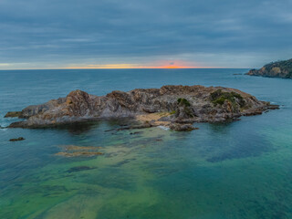 Cloud-covered sunrise over Guerilla Bay