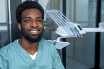 Dentist preparing for oral examination in clinic setting
