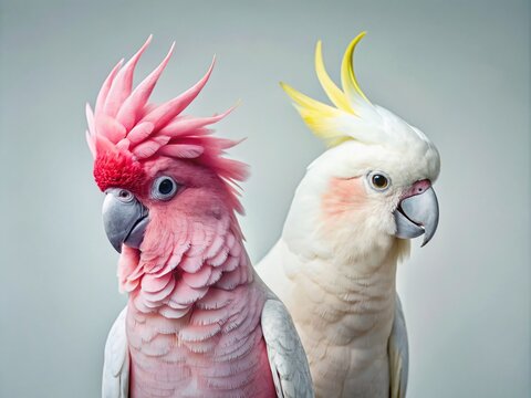 Minimalist Cockatoo & Galah Bird Photography: Elegant Portraits of Australian Parrots