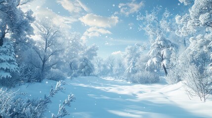 Winter Wonderland: A Snowy Forest Path