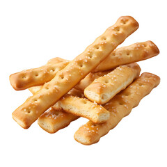 Salty cracker pretzel sticks isolated on white or transparent background

