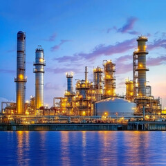 Obraz premium Petrochemical plant at twilight