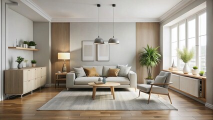 Fototapeta premium Minimalist Home Photography: Clean Lines, Simple Spaces, Modern Interior Design, Cozy Living Room, Bedroom Decor, Home Office Setup, Stylish Apartment, Scandinavian Style, Minimalist Home Decor