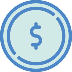 Simple vector icon coin, cent
