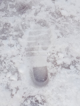 Snowy urban footprint