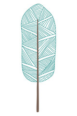 Cute doodle tree sticker design element