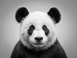 Fototapeta premium Minimalist Panda Show Photos: Cute Black and White Bear Images