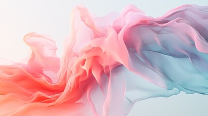 Obraz premium Abstract Pastel Fabric Swirls Flowing Gently