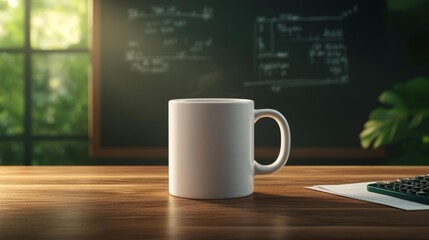 Contemporary Mug Mockup in a Scientific Environment. Generative AI