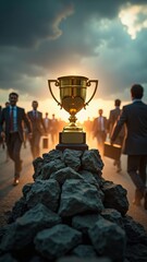Corporate excellence: best employee or startup competition trophy