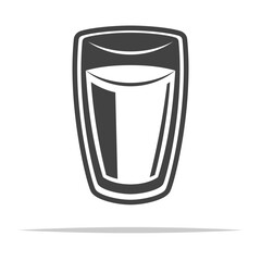Glass of milk icon transparent vector isolated