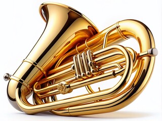 Obraz premium Tuba Isolated White Background - High Resolution Architectural Photography Studio Shot