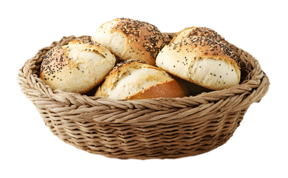 bread basket isolated on white background 