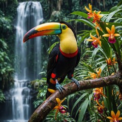 Naklejka premium toucan on a branch