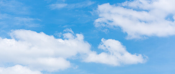 White clouds and blue sky panorama background