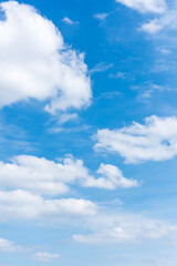 White clouds and blue sky background