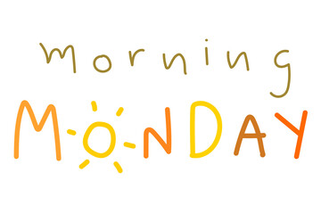 Morning Monday weekday typography design element