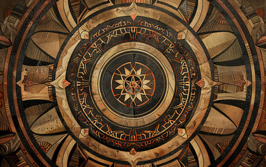Obraz premium Background with ethnic oriental themes depicting elegant handicraft items with Turkic-Arab Muslim motifs.
