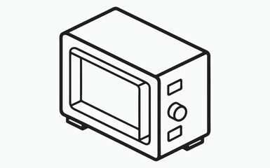 Fototapeta premium Microwave line icon