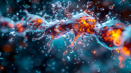 Obraz premium Stunning Macro Illustration of Colorful Bacteria and Microorganisms