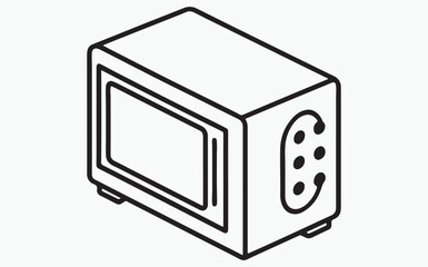 Obraz premium Microwave line icon