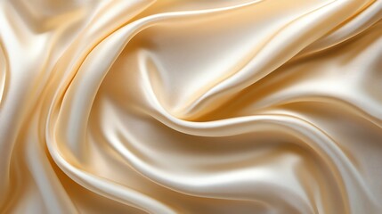Obraz premium Smooth, flowing cream satin fabric texture.