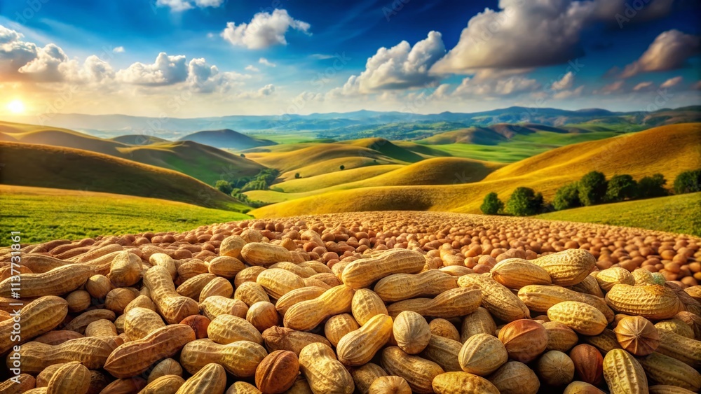 Poster vibrant peanuts background pattern for creative projects and textiles in a colorful landscape settin