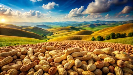 Vibrant Peanuts Background Pattern for Creative Projects and Textiles in a Colorful Landscape Setting